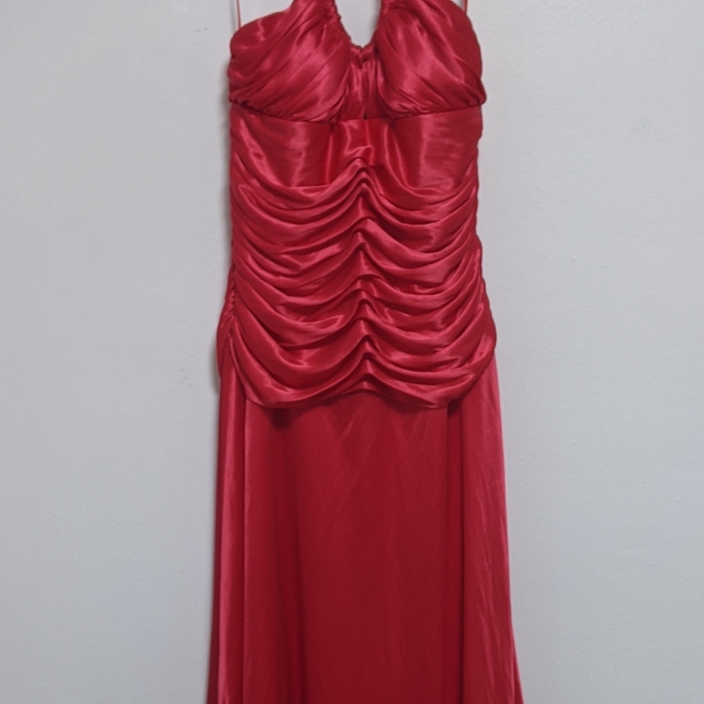 Red Silky Cache Dress